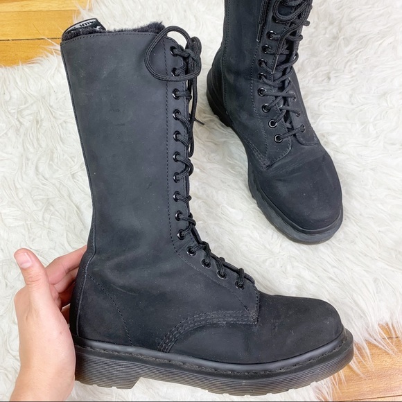 Dr. Martens Shoes - DR. MARTEN Faux Leather Lace zip 14 Eye Faux Fur Lined US 8 1B99 Cascade Split